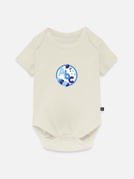 Luftiges Kinder Abc in blau. - Baby Premium Kurzarmbody - Naturweiß
