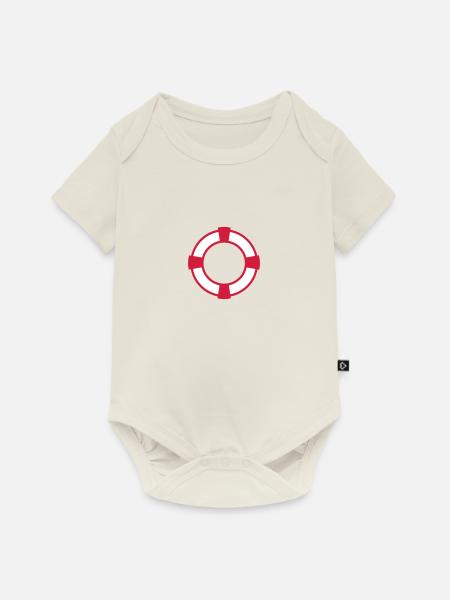 Rettungsring - Baby Premium Kurzarmbody - Naturweiß