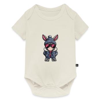 Esel Winter - Baby Premium Kurzarmbody - Naturweiß - Vorne