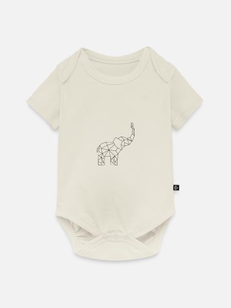 Elefant - Baby Premium Kurzarmbody - Naturweiß