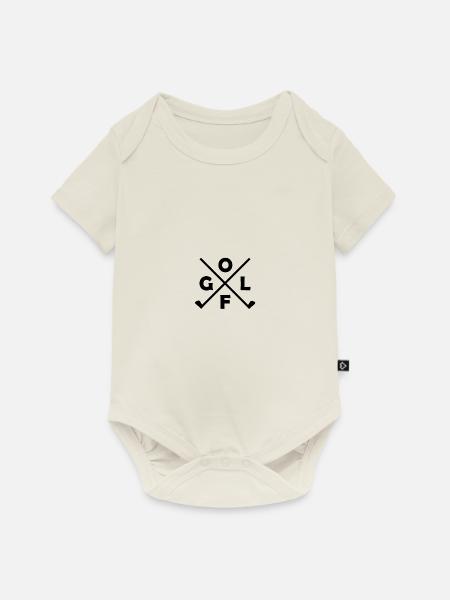 Golfschläger - Baby Premium Kurzarmbody - Naturweiß