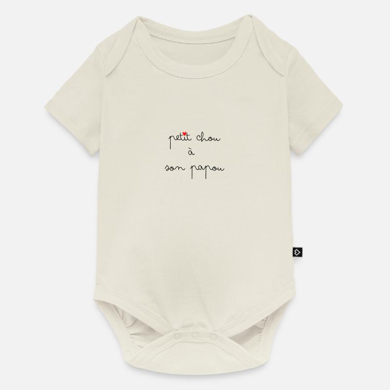 Petit chou à son papou - Body à manches courtes Premium Bébé - blanc cassé