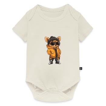 Bande dessinée Hyena Winter - Body à manches courtes Premium Bébé - blanc cassé - Devant