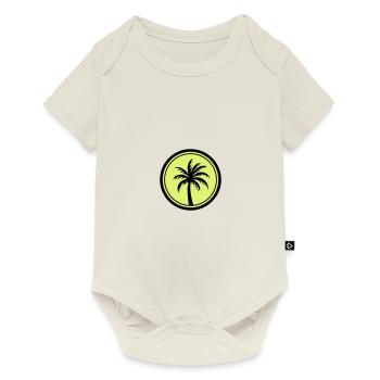 Icône de vacances de palmier - Body à manches courtes Premium Bébé - blanc cassé - Devant