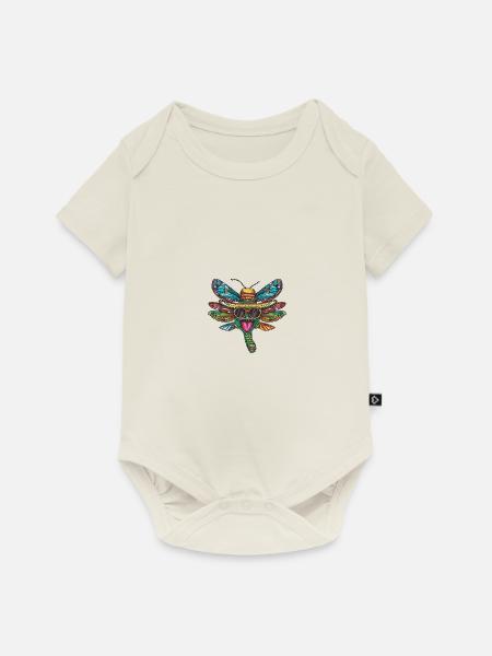 Libelle Lustig Sombrero - Baby Premium Kurzarmbody - Naturweiß