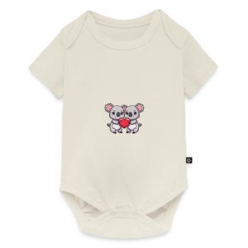 Koala Couple Valentine's Day - Baby Premium short-sleeve bodysuit - off white - Front