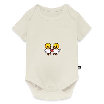 Duck Couple Valentine's Day - Baby Premium short-sleeve bodysuit - off white - Front