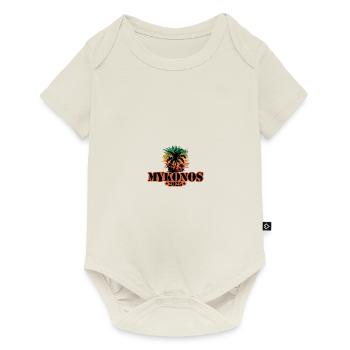 Mykonos 2025 Palmiers - Body à manches courtes Premium Bébé - blanc cassé - Devant