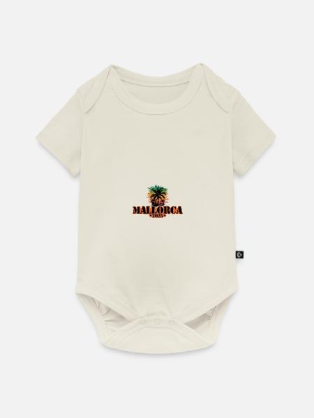 Mallorca 2025 Palmen - Baby Premium Kurzarmbody - Naturweiß