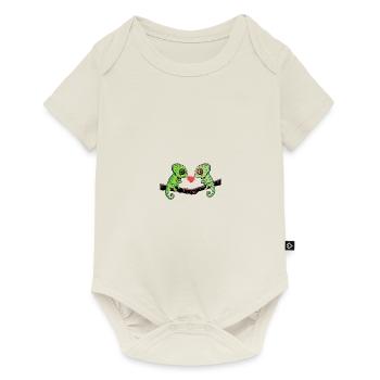 Caméléon Couple Saint-Valentin - Body à manches courtes Premium Bébé - blanc cassé - Devant