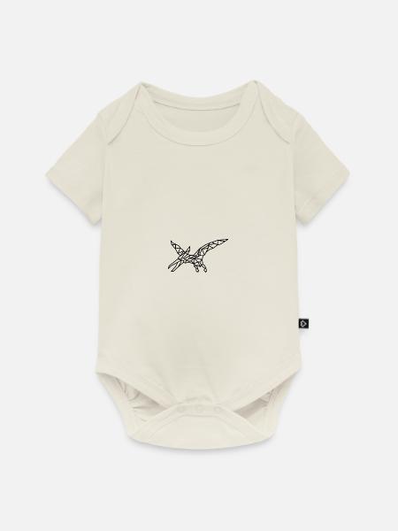 Flugsaurier Dino Geometrie - Baby Premium Kurzarmbody - Naturweiß
