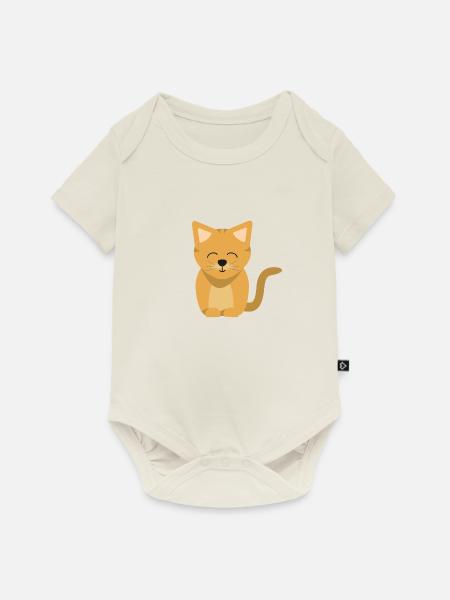 niedliche Katze - Baby Premium Kurzarmbody - Naturweiß