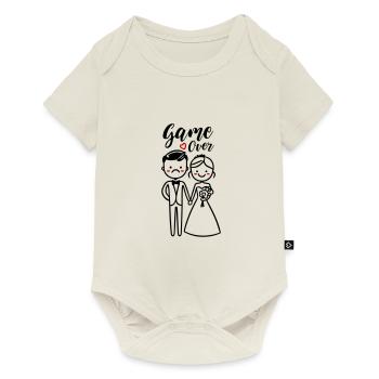 Mariage Game Over Marié Mariée - Body à manches courtes Premium Bébé - blanc cassé - Devant