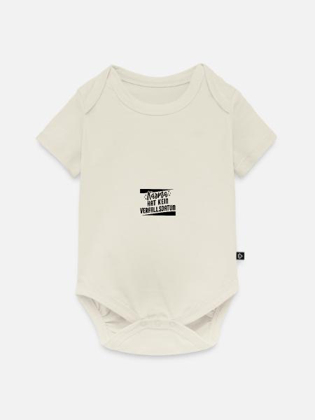 Karma hat kein Verfallsdatum black - Baby Premium Kurzarmbody - Naturweiß