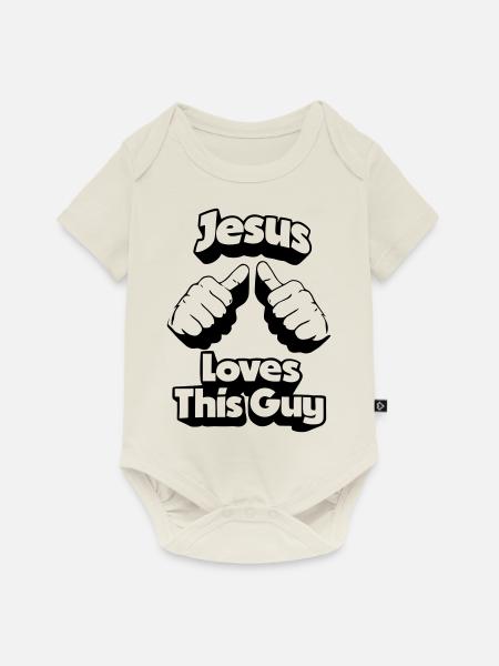 Jesus loves This Guy - Baby Premium Kurzarmbody - Naturweiß