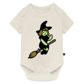Chibi sorcière - Body à manches courtes Premium Bébé - blanc cassé - Devant