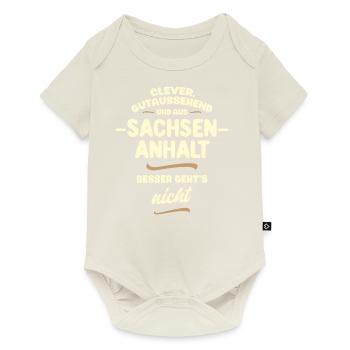 Clever, gutaussehend und aus Sachsen-Anhalt - Baby Premium Kurzarmbody - Naturweiß - Vorne