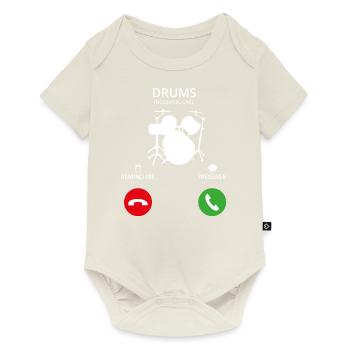 Appel Appel mobile DRUMMER tambours PERCUSSION - Body à manches courtes Premium Bébé - blanc cassé - Devant