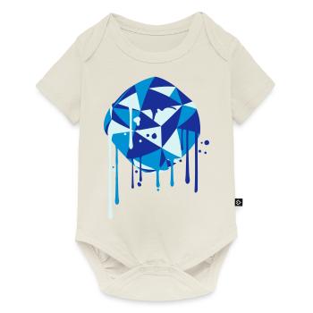 balle art spray graffiti goutte rond rond bleu - Body à manches courtes Premium Bébé - blanc cassé - Devant