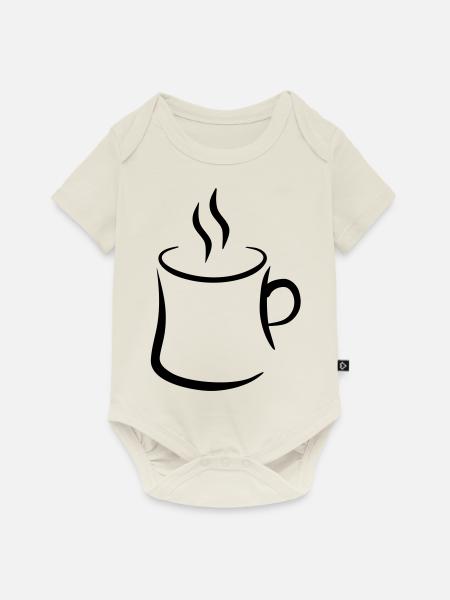 Kaffee - Baby Premium Kurzarmbody - Naturweiß