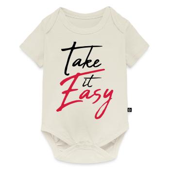 cool cool prenez-le facilement logo design texte chill - Body à manches courtes Premium Bébé - blanc cassé - Devant