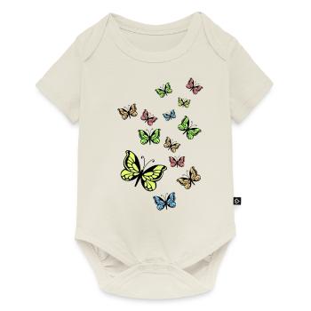 papillons - Body à manches courtes Premium Bébé - blanc cassé - Devant