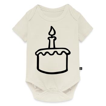 gateau danniversaire - Body à manches courtes Premium Bébé - blanc cassé - Devant
