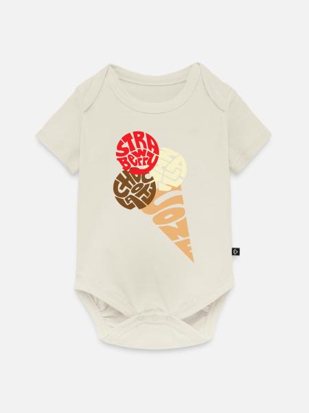 Eiscreme ,Eiskrem, Eis - Baby Premium Kurzarmbody - Naturweiß