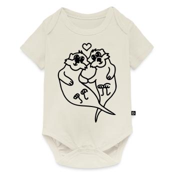 Otters in love - Baby Premium short-sleeve bodysuit - off white - Front