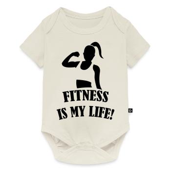 fitness_is_my_life_01 - Baby Premium short-sleeve bodysuit - off white - Front