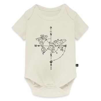 Carte du monde - Body à manches courtes Premium Bébé - blanc cassé - Devant