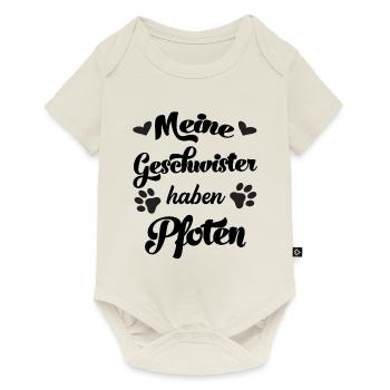 My siblings have paws dogs baby cats - Baby Premium short-sleeve bodysuit - off white - Front