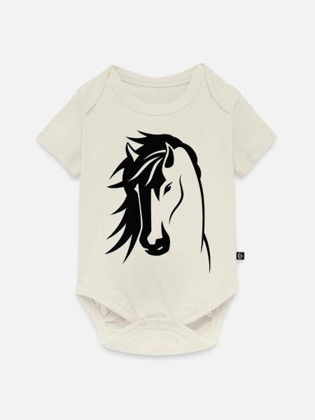 Stallion - Baby Premium Kurzarmbody - Naturweiß