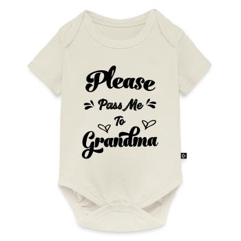 Bébé petit-fils grand-mère relation préférée grand-mère bébé fête - Body à manches courtes Premium Bébé - blanc cassé - Devant