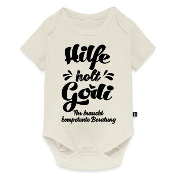 Hilfe holt Godi Beratung Baby Strampler Tante - Baby Premium Kurzarmbody - Naturweiß - Vorne
