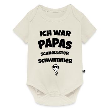 Ich war Papas schnellster Schwimmer Schwanger Baby - Baby Premium Kurzarmbody - Naturweiß - Vorne
