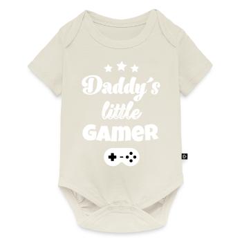 Papas kleiner Gamer Baby Ankündigung Zocken Gaming - Baby Premium Kurzarmbody - Naturweiß - Vorne