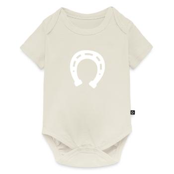 Horseshoe luck horses horse riding baby rider - Baby Premium short-sleeve bodysuit - off white - Front