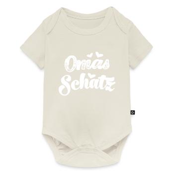 Omas Schatz Enkelin Geburt Enkel Baby Babysprüche - Baby Premium Kurzarmbody - Naturweiß - Vorne