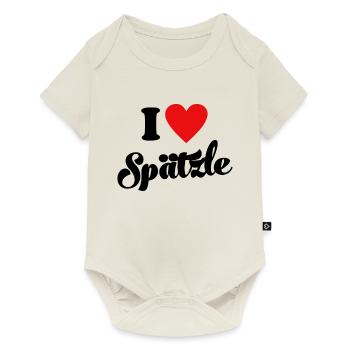 Ich liebe Spätzle mit Soß Schwäbisch Schwaben - Baby Premium Kurzarmbody - Naturweiß - Vorne