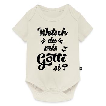 Wetsch du mis Gotti fragen Patentante fragen - Baby Premium Kurzarmbody - Naturweiß - Vorne