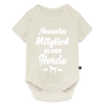 Neuestes Mitglied in der Herde Nachwuchsreiterin - Baby Premium Kurzarmbody - Naturweiß - Vorne