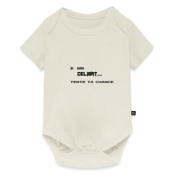 T-shirt Je Suis Celibataire tente ta chance - Body à manches courtes Premium Bébé - blanc cassé - Devant
