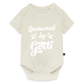 Sponsored by Götti Schweiz Patenonkel fragen Gotti - Baby Premium Kurzarmbody - Naturweiß - Vorne