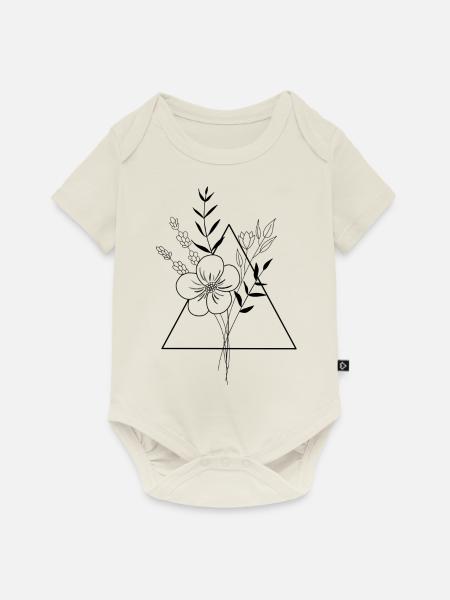Flower Triangle - Baby Premium Kurzarmbody - Naturweiß