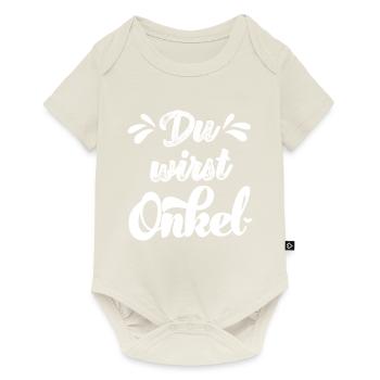 Du wirst Onkel Schwangerschaft verkünden Patenonke - Baby Premium Kurzarmbody - Naturweiß - Vorne