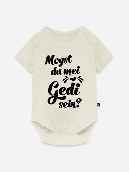 Mogst du mei Gedi sein Patenonkel fragen Taufe - Baby Premium Kurzarmbody - Naturweiß