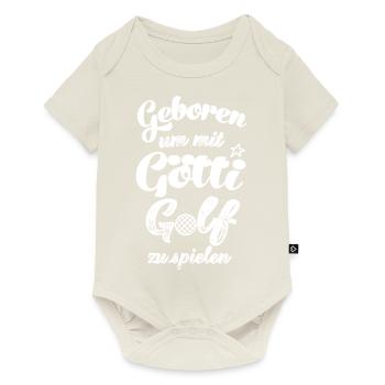 Geboren um mit Götti golfen zu gehen Golfer Golf - Baby Premium Kurzarmbody - Naturweiß - Vorne