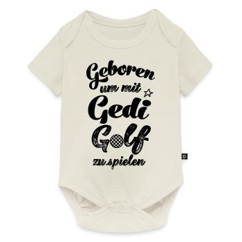Geboren um mit Gedi golfen zu gehen Golfer Golf - Baby Premium Kurzarmbody - Naturweiß - Vorne