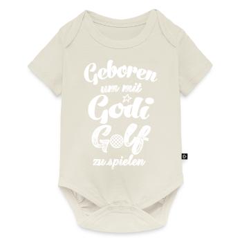 Geboren um mit Godi golfen gehen Golfer Österreich - Baby Premium Kurzarmbody - Naturweiß - Vorne